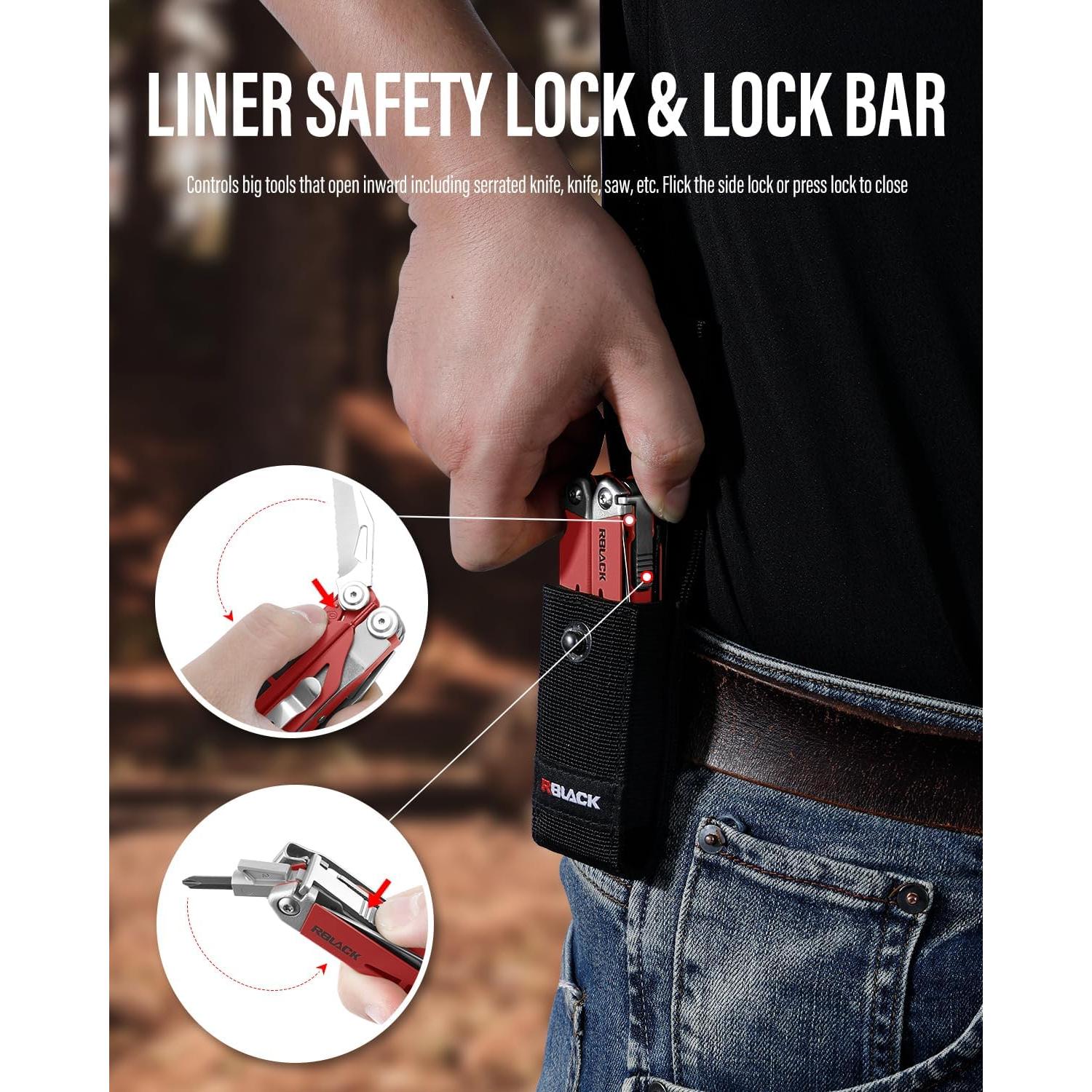 Multiherramienta 21 en 1 RBLACK con Alicates y Tijeras - Acero Inoxidable