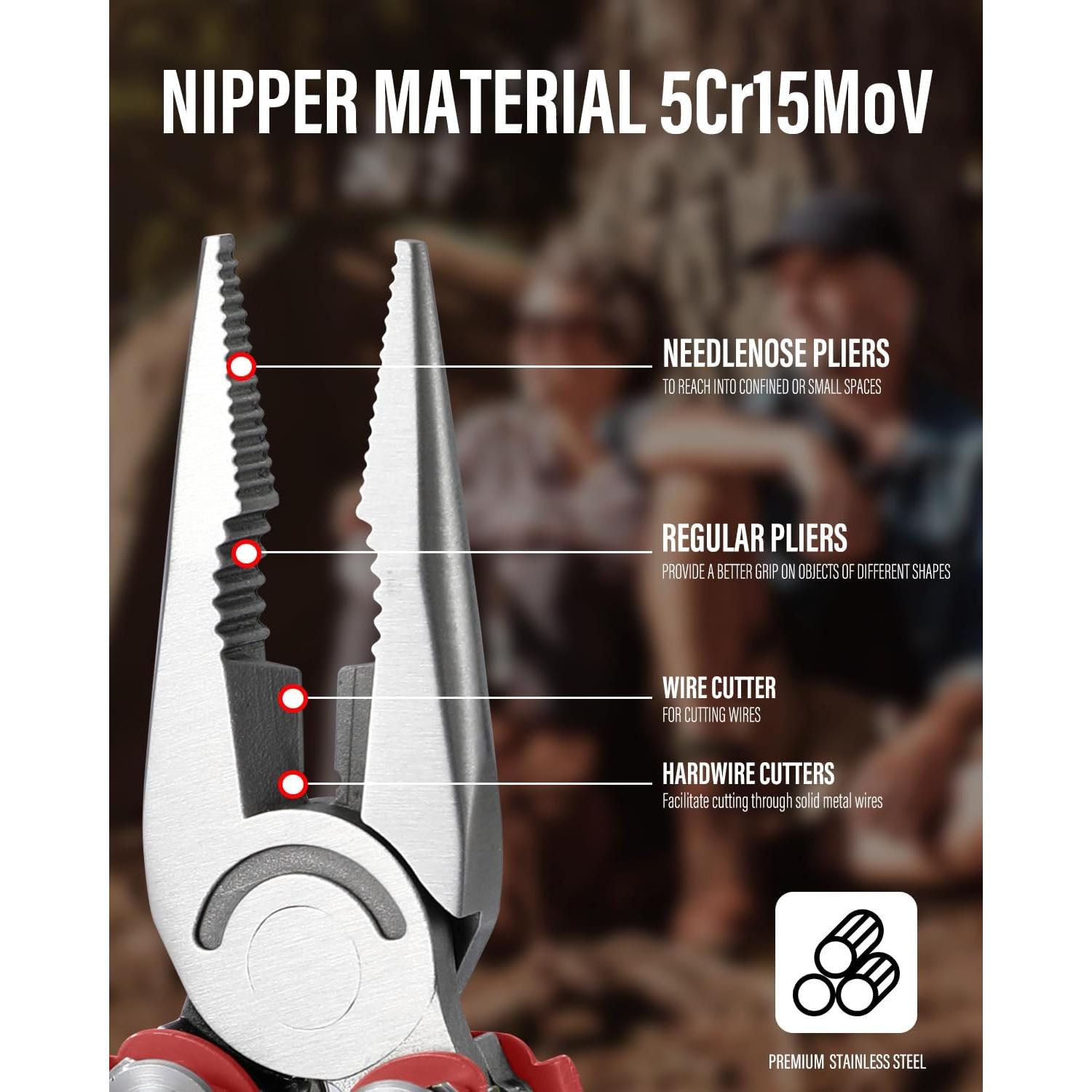 Multiherramienta 21 en 1 RBLACK con Alicates y Tijeras - Acero Inoxidable