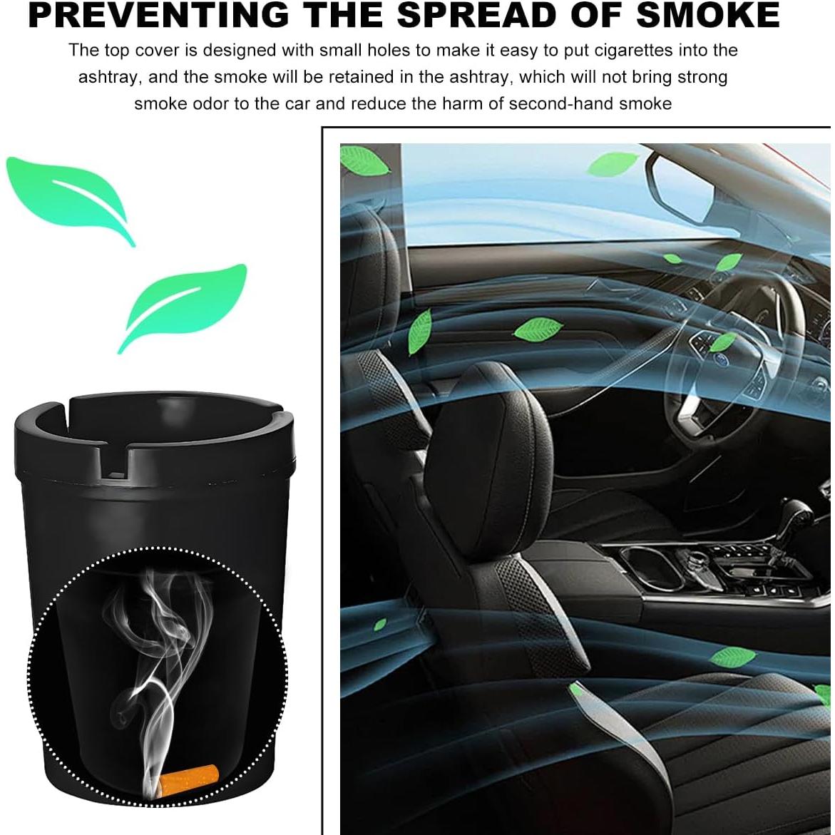 Cenicero para coche DXNQ, plástico, antiolores, 10.4x7.9cm