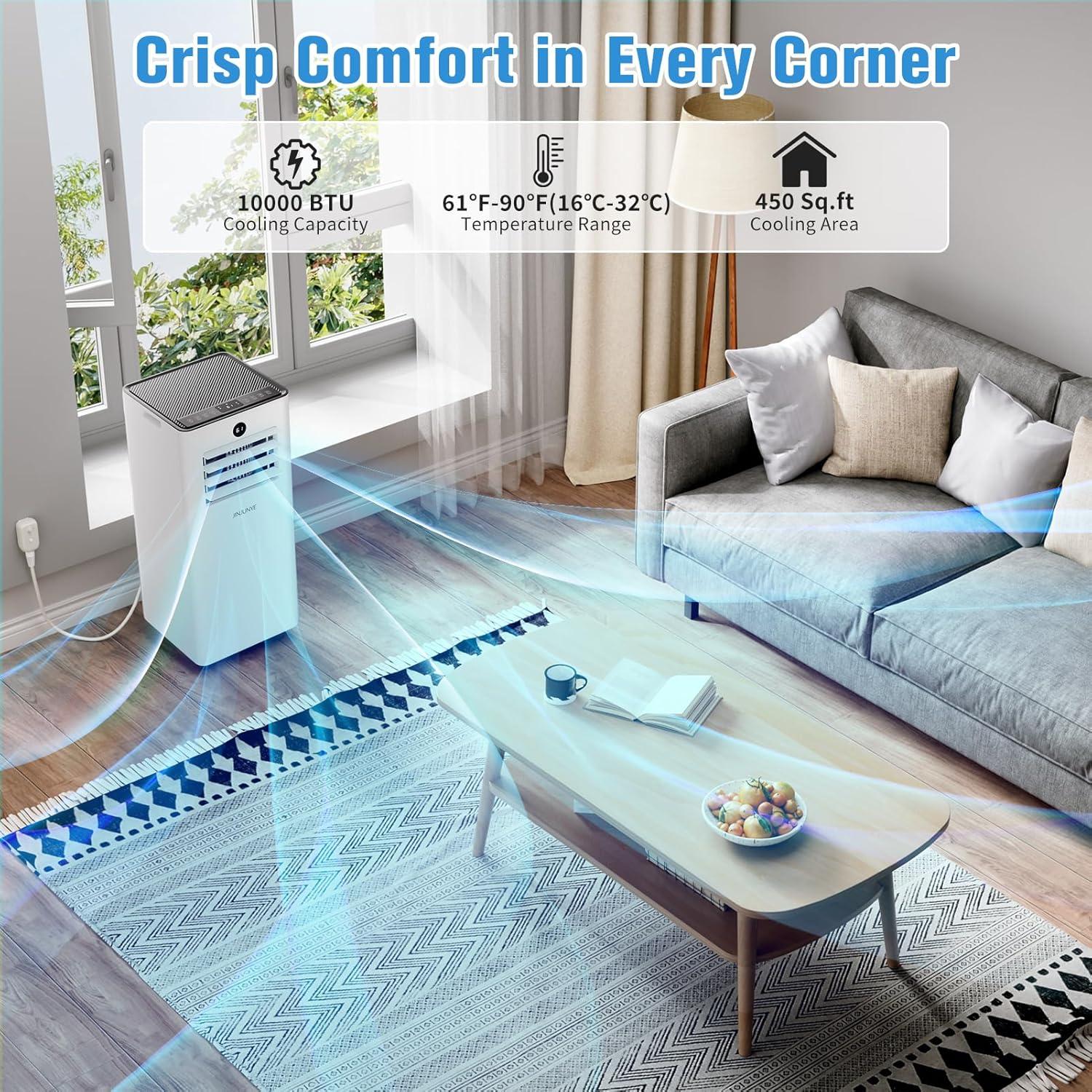 Acondicionador de Aire Portátil JINJUNYE 10,000 BTU 3 en 1