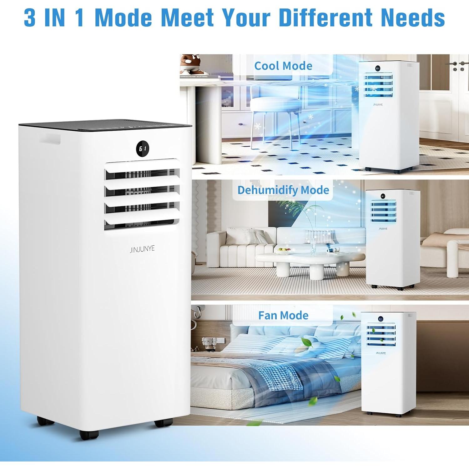 Acondicionador de Aire Portátil JINJUNYE 10,000 BTU 3 en 1