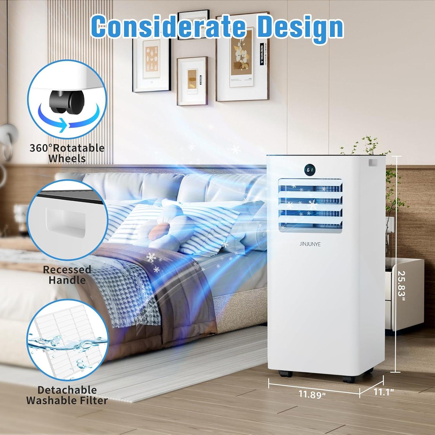 Acondicionador de Aire Portátil JINJUNYE 10,000 BTU 3 en 1