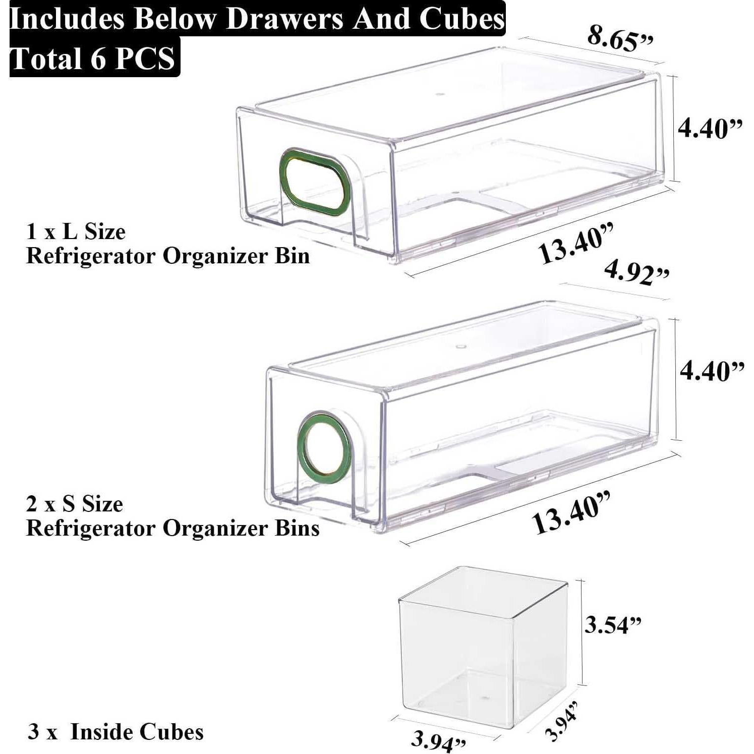 Cajones de Almacenamiento para Refrigerador UNIKON 6 PCS Verde