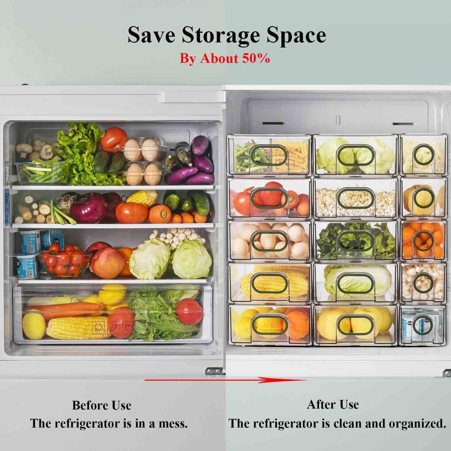 Cajones de Almacenamiento para Refrigerador UNIKON 6 PCS Verde