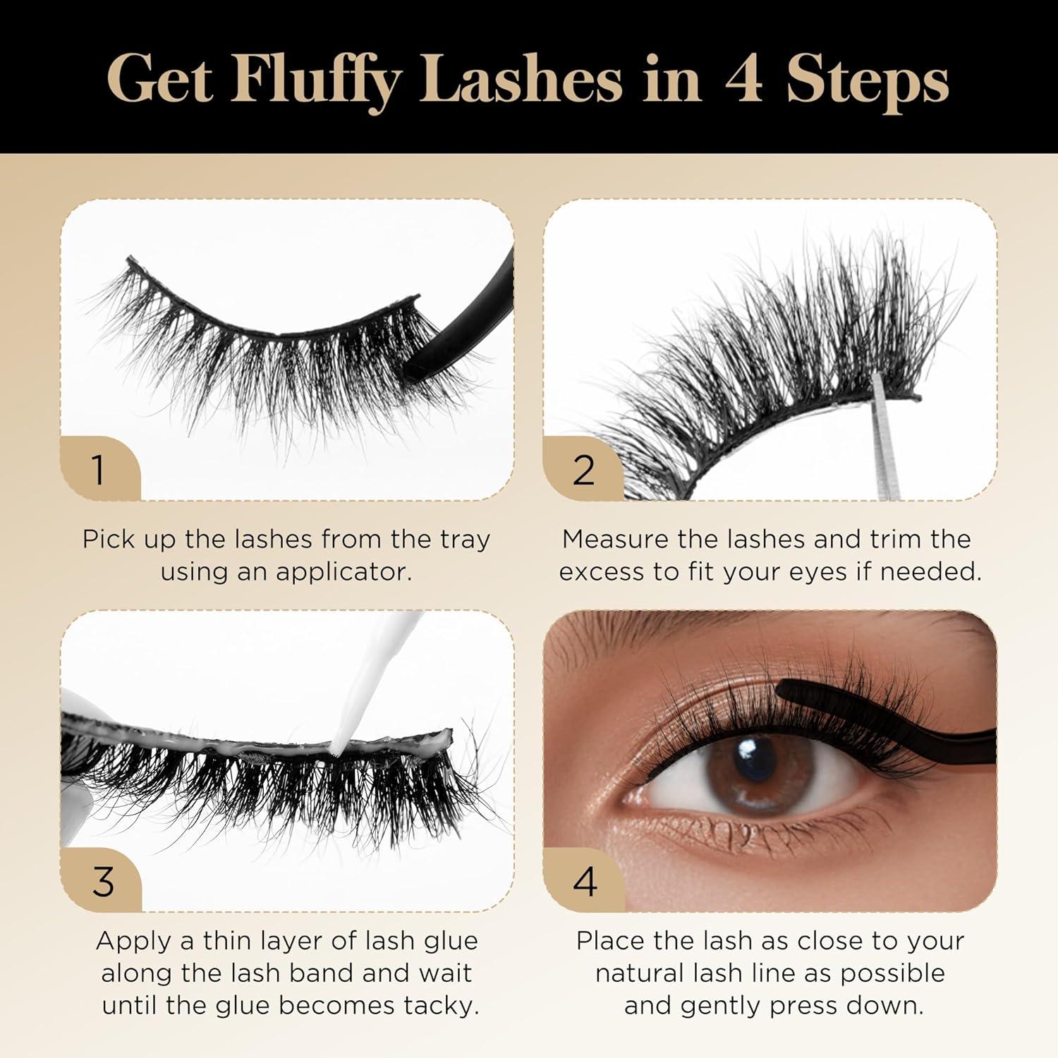 Pestañas Falsas Bepholan 5D Ojos de Gato Paquete de 3