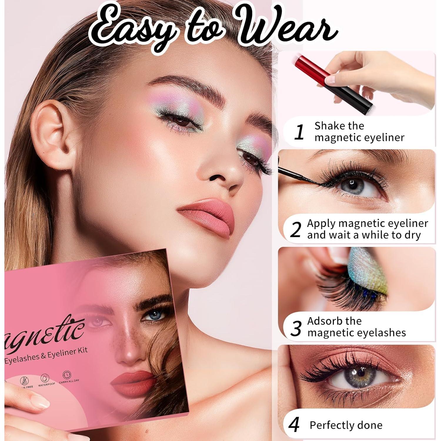 Kit de Pestañas Magnéticas YUNINFANG 10 Pares Reutilizables