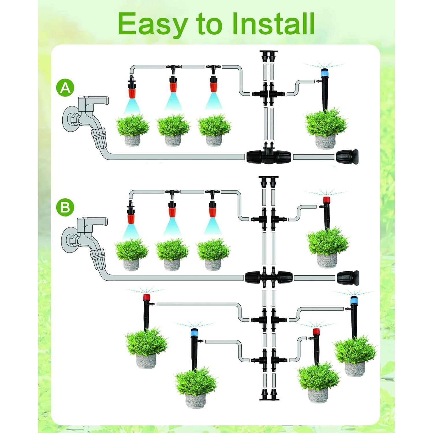 Kit de Riego por Goteo JAYEE 40m Ajustable para Jardín