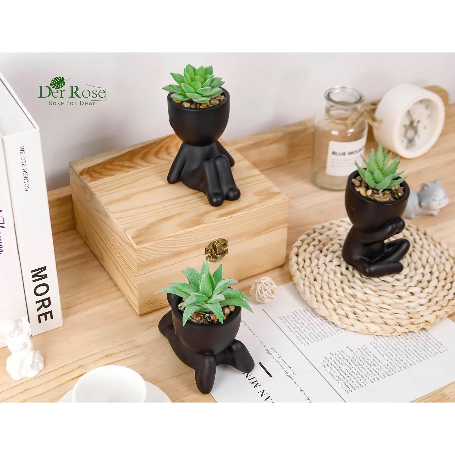 Plantas Falsas Suculentas Der Rose - 3 Paquetes Decorativos