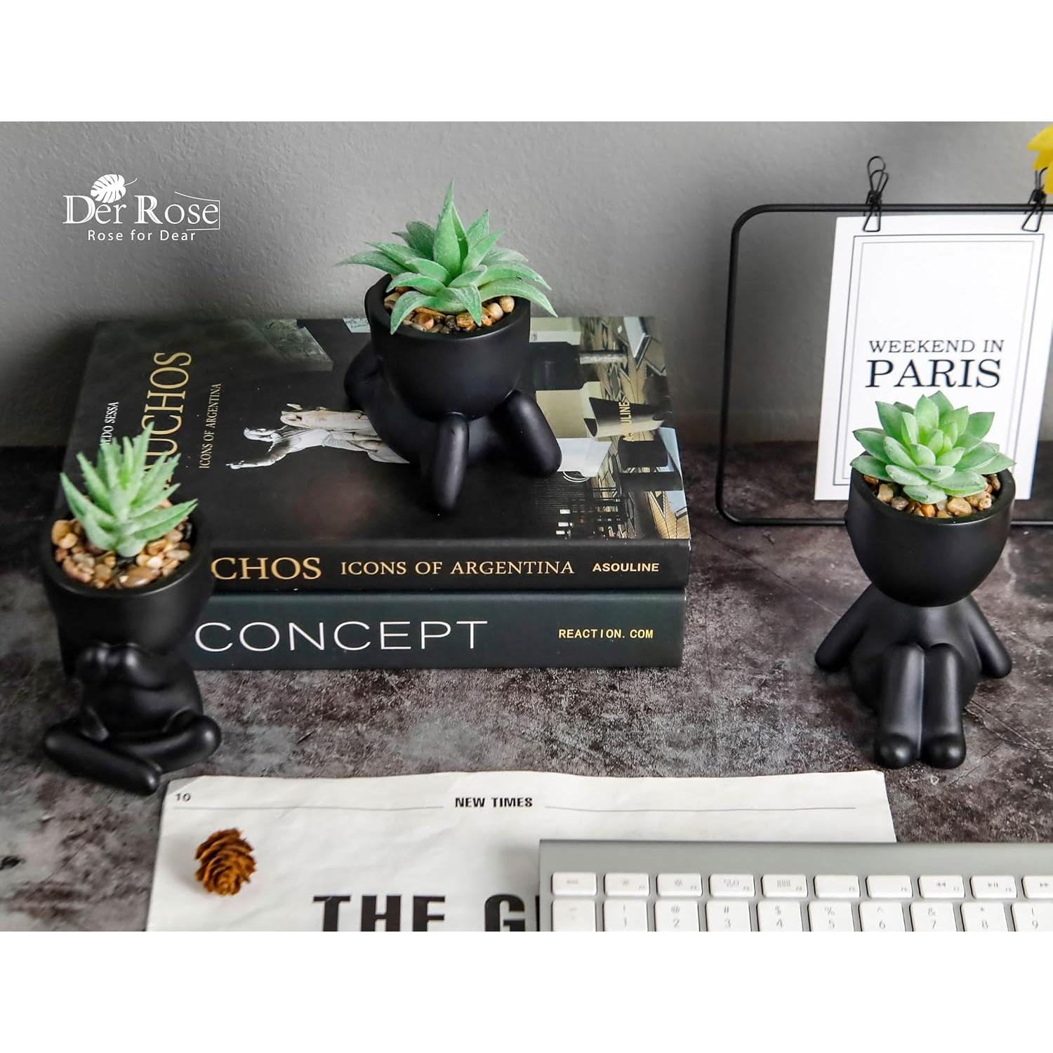 Plantas Falsas Suculentas Der Rose - 3 Paquetes Decorativos