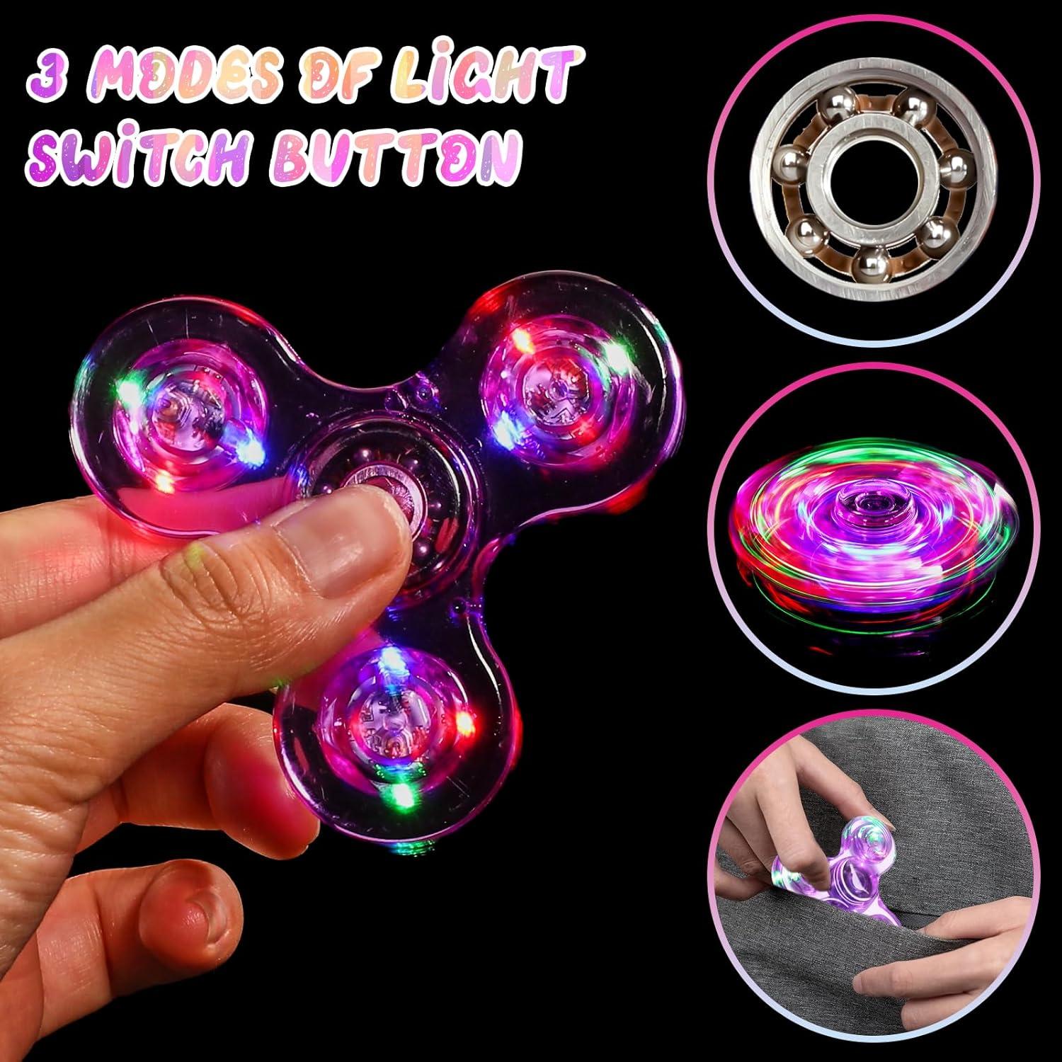 Spinner Fidget LED SCIONE 2Pack Azul y Púrpura - Juguetes Sensoriales