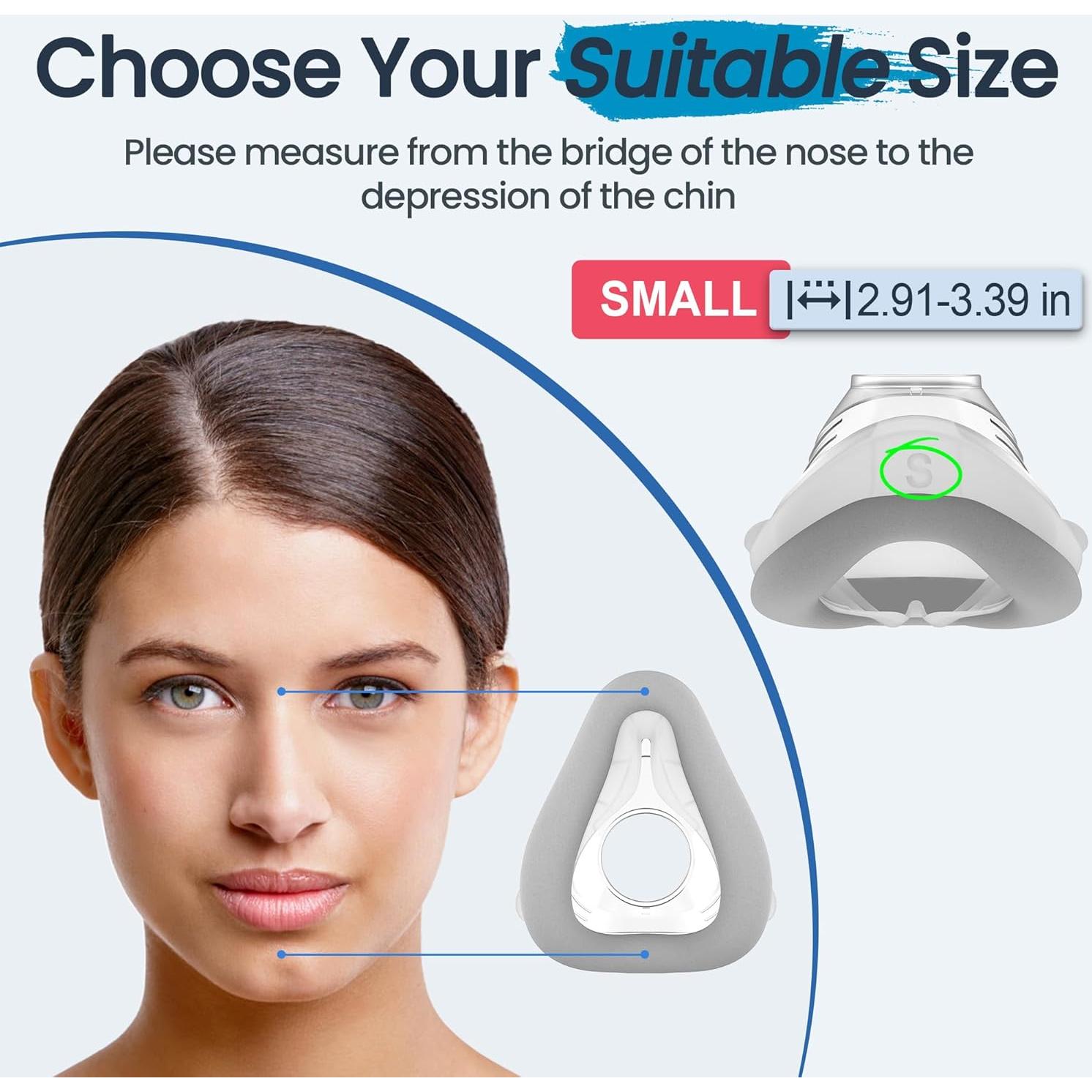 3 Almohadillas de Reemplazo S para CPAP AirTouch F20 Everness