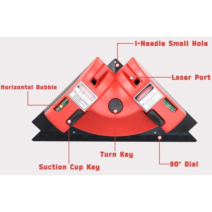 Nivel de Ángulo Recto Láser VortecSys DC-01 9.14m Verde