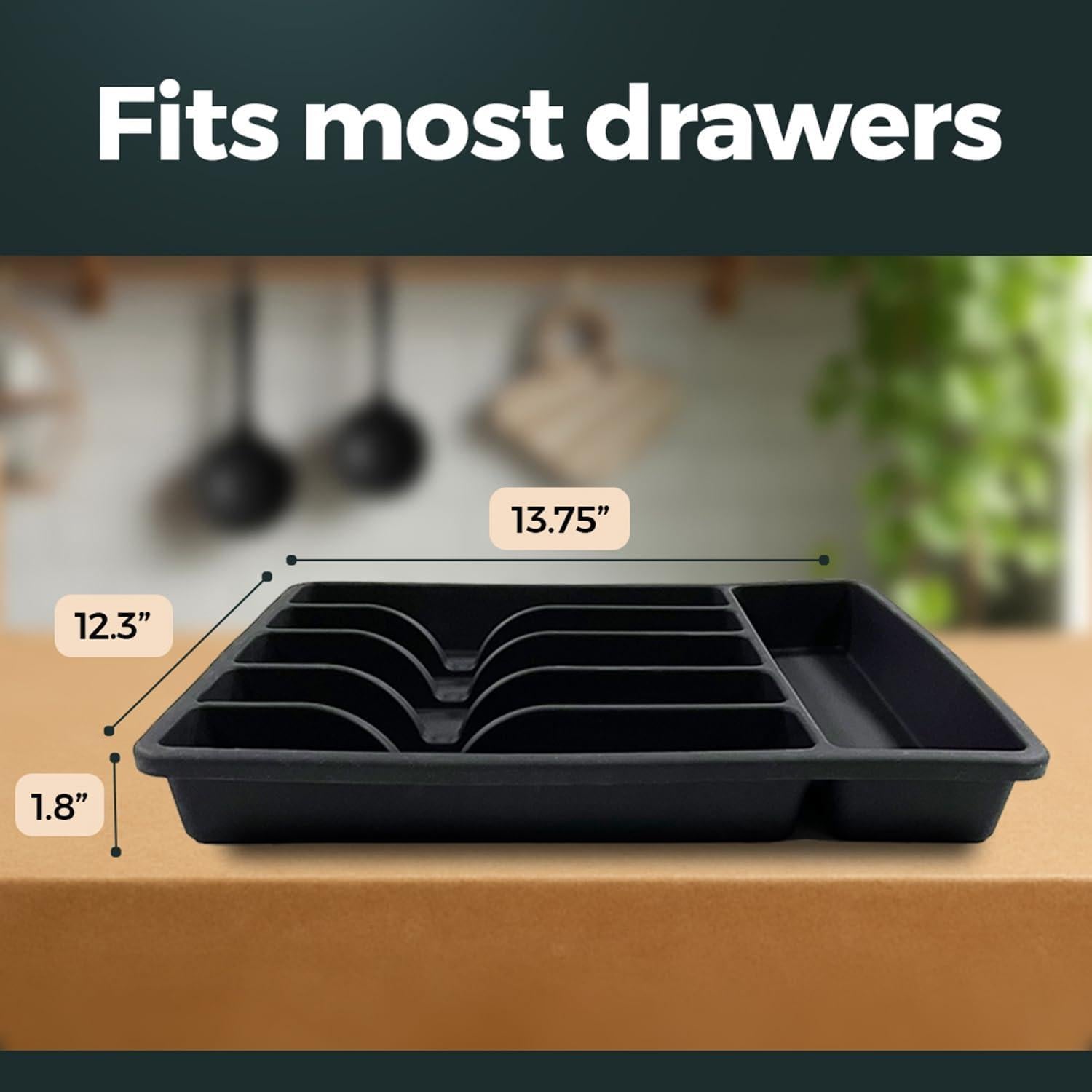 Organizador de Cajones de Utensilios Pantrymade - Silicona Negra