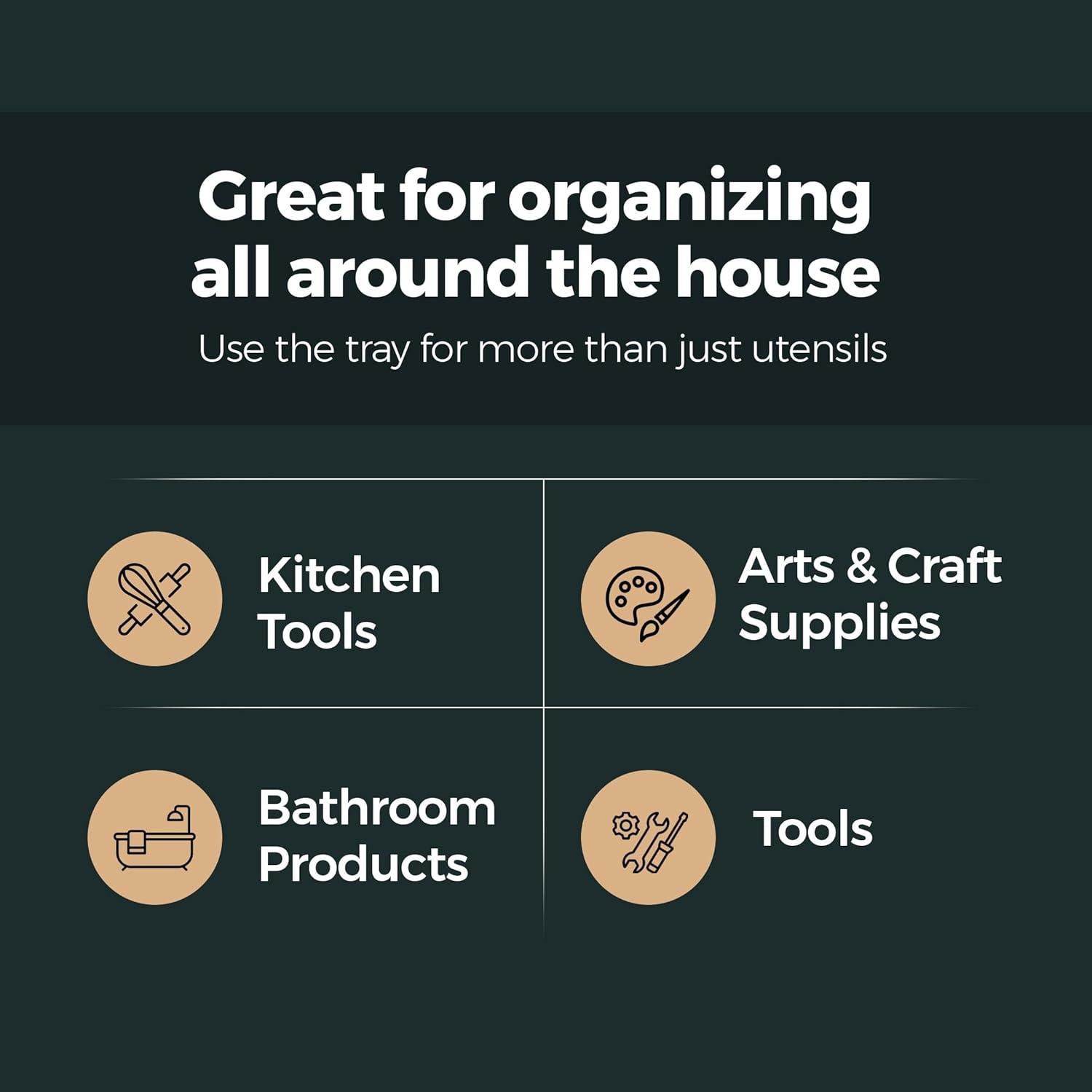 Organizador de Cajones de Utensilios Pantrymade - Silicona Negra