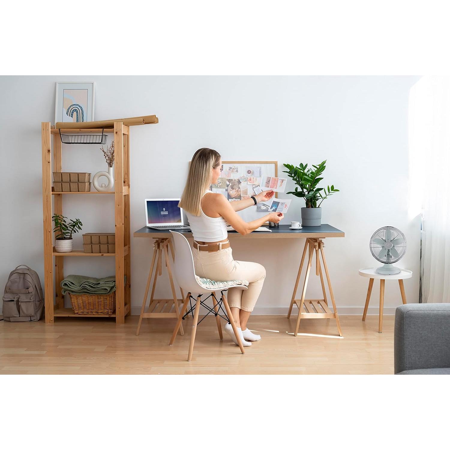 Ventilador de Mesa Retro Good Housekeeping 12" Oscilante 3 Velocidades