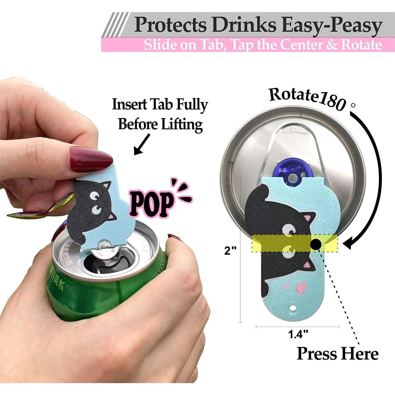 Abridor de Latas de Soda CTABPALS con Cubierta Protectora Azul