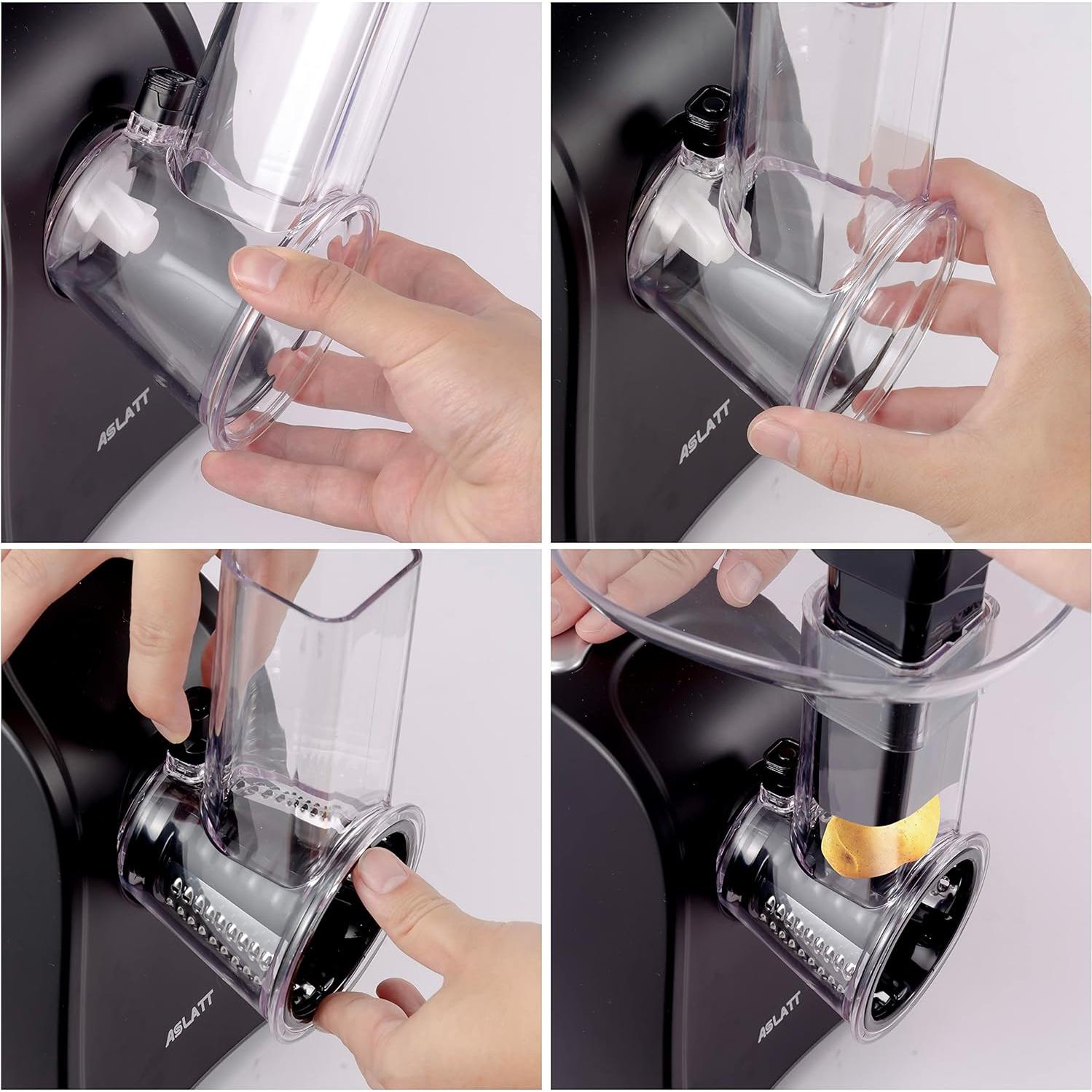 Cortadora Eléctrica ASLATT Rallador de Queso 150W 5 Accesorios