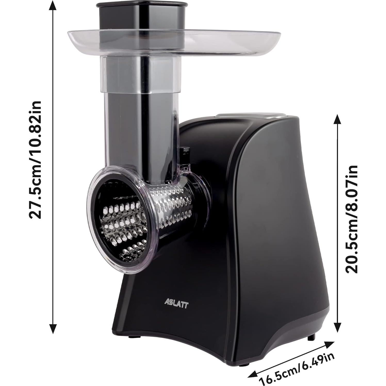 Cortadora Eléctrica ASLATT Rallador de Queso 150W 5 Accesorios