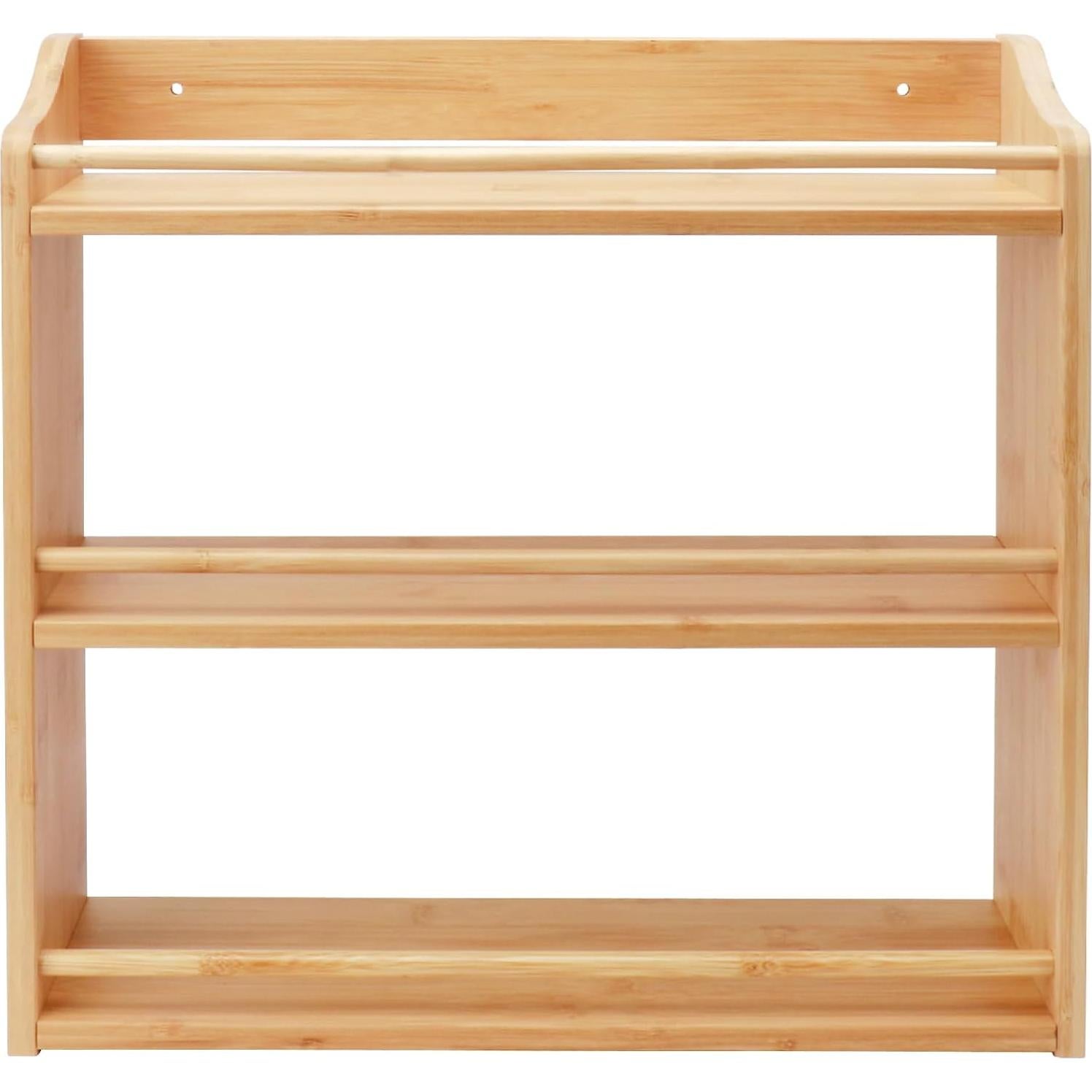 Estante de Especias Thalomely de 3 Niveles en Bambú Natural