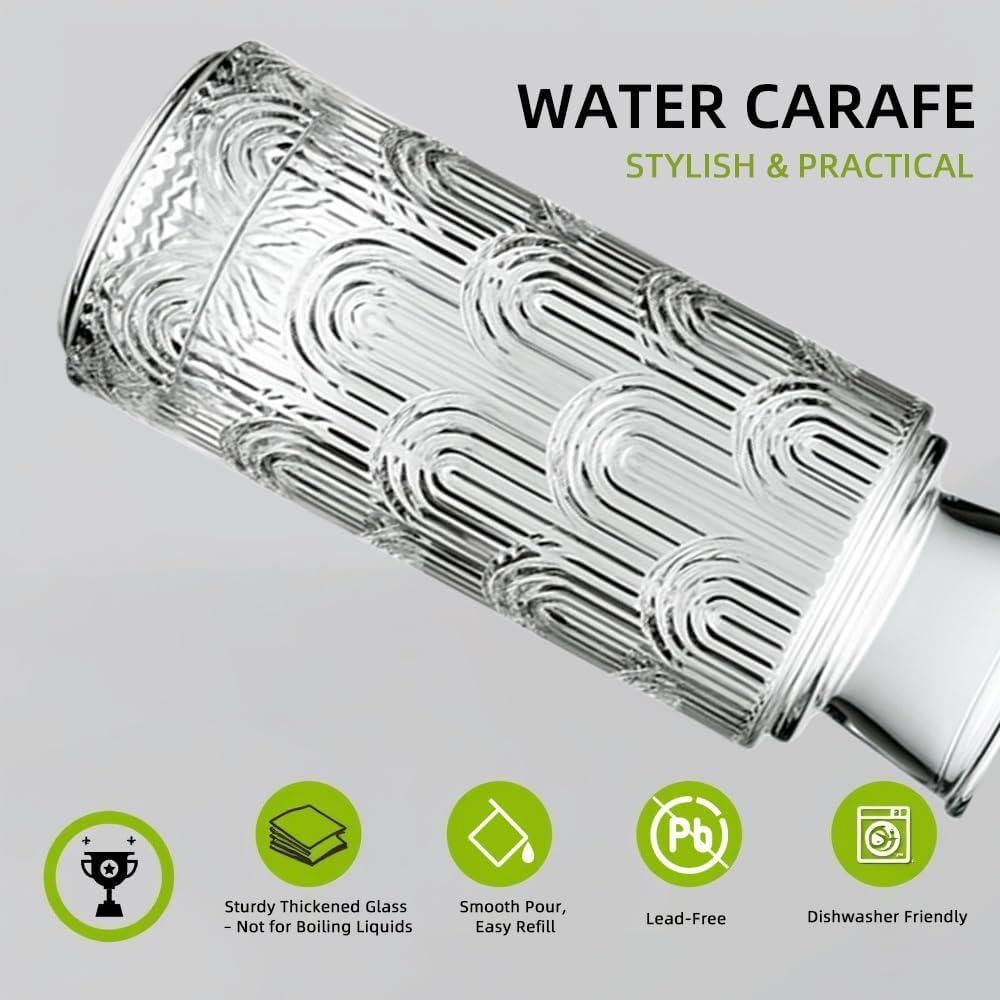 Juego de jarra y vaso de vidrio TANMESSO 640 ml transparente