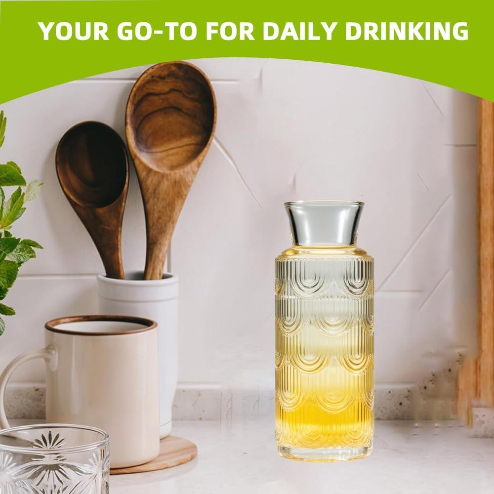 Juego de jarra y vaso de vidrio TANMESSO 640 ml transparente