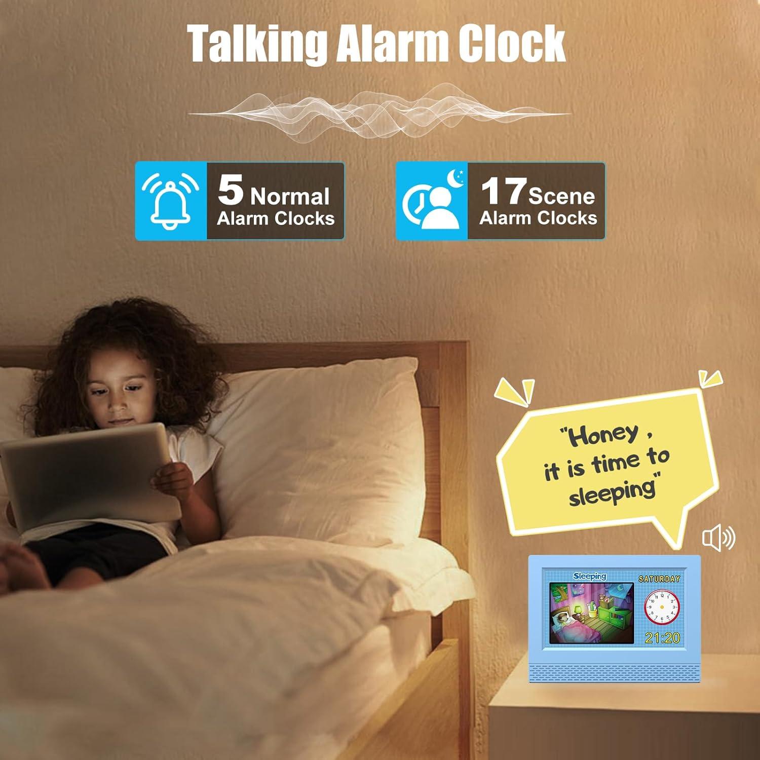 Reloj Despertador Digital Infantil SENXINGYAN 7" Azul