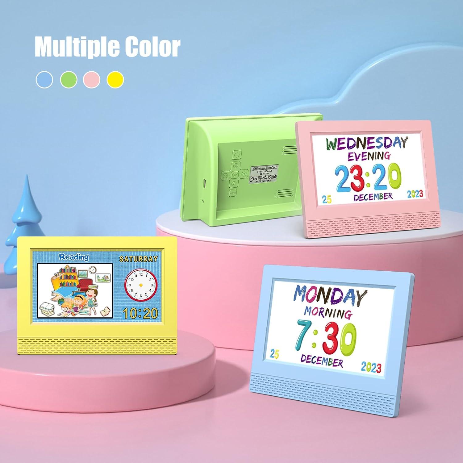 Reloj Despertador Digital Infantil SENXINGYAN 7" Azul