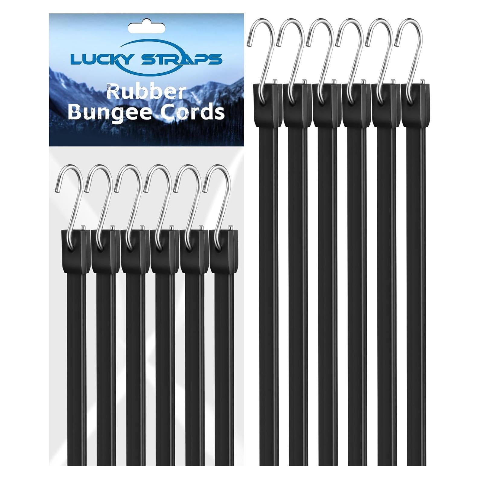 Cuerdas elásticas cortas LuckyStraps 4" 100% goma 9 Pcs