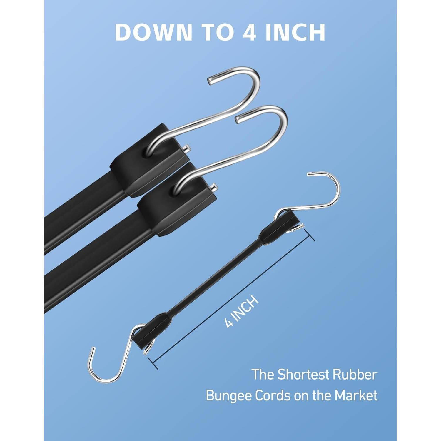 Cuerdas elásticas cortas LuckyStraps 4" 100% goma 9 Pcs