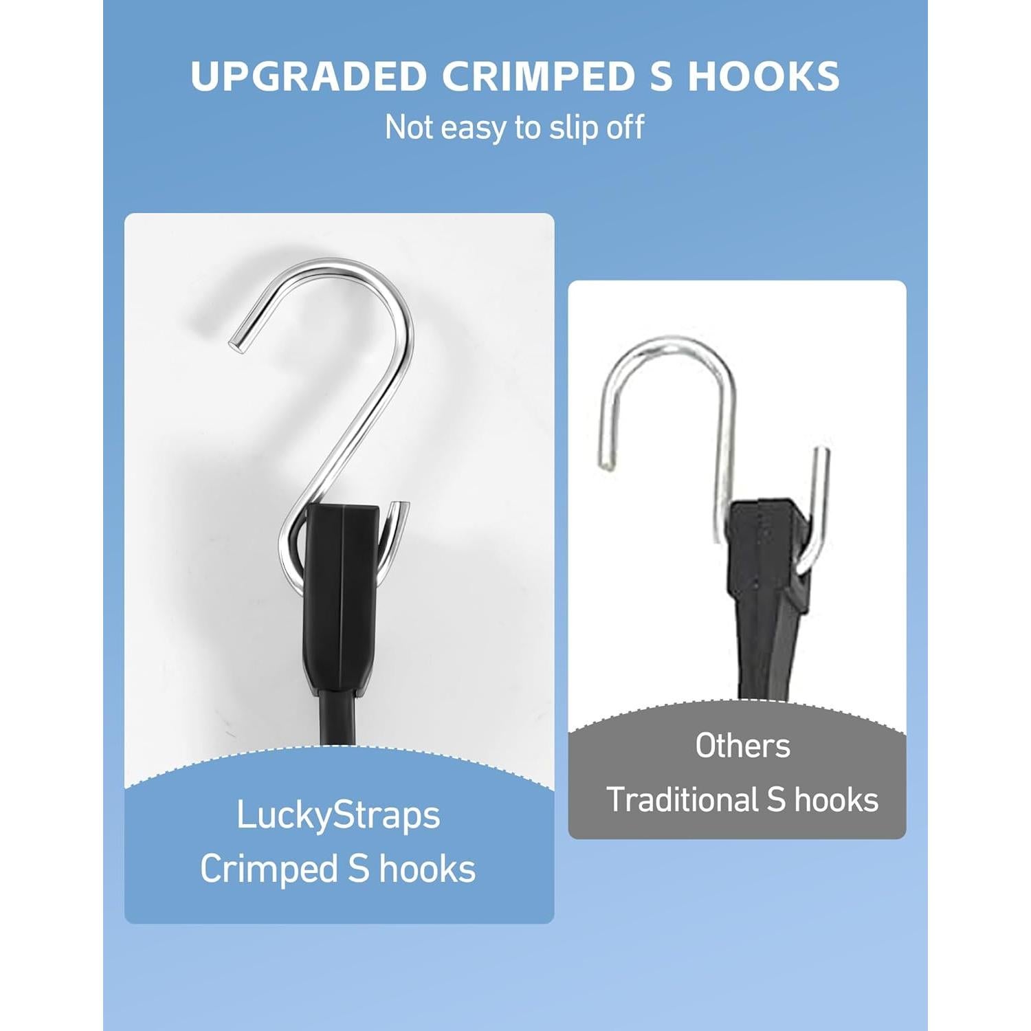 Cuerdas elásticas cortas LuckyStraps 4" 100% goma 9 Pcs