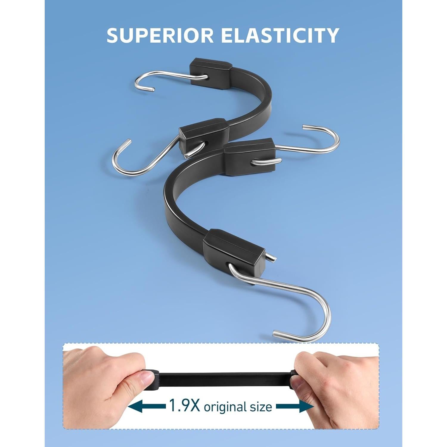 Cuerdas elásticas cortas LuckyStraps 4" 100% goma 9 Pcs