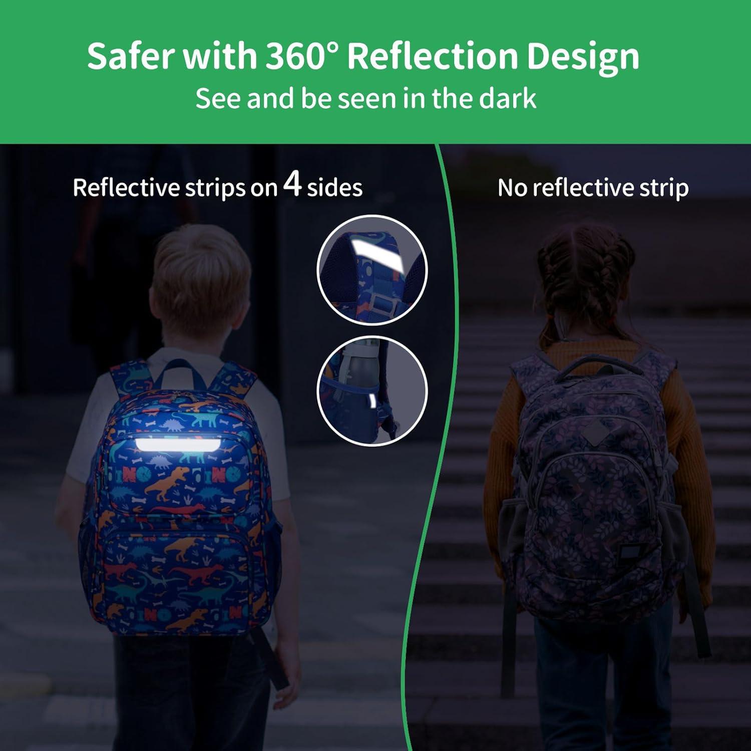 Mochila Infantil BrainyBees 15" con Lonchera Dinosaurio Azul