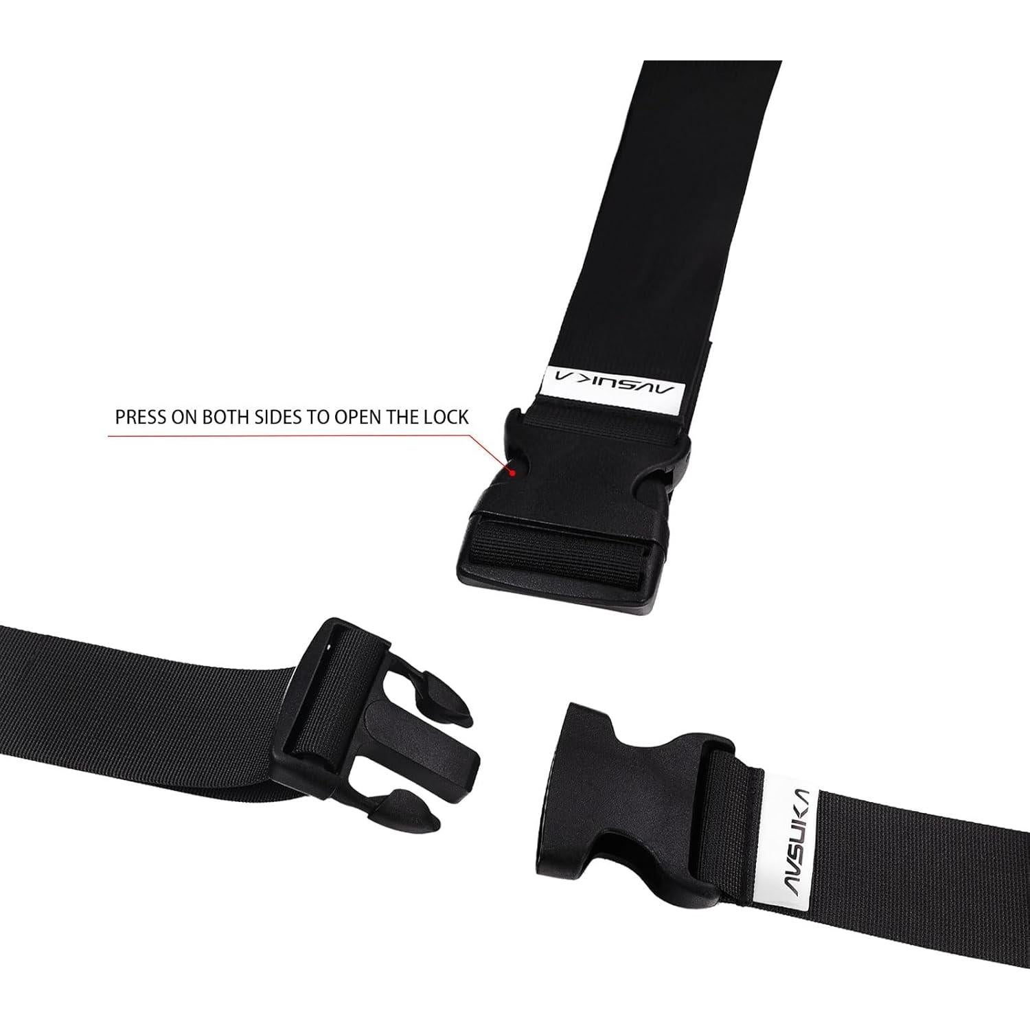 Correas de Equipaje Ajustables AVSUKA 2pcs 3m Negro