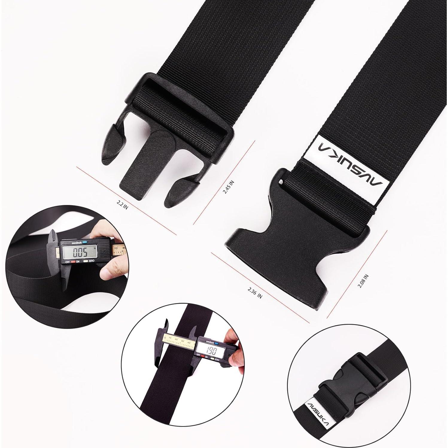 Correas de Equipaje Ajustables AVSUKA 2pcs 3m Negro