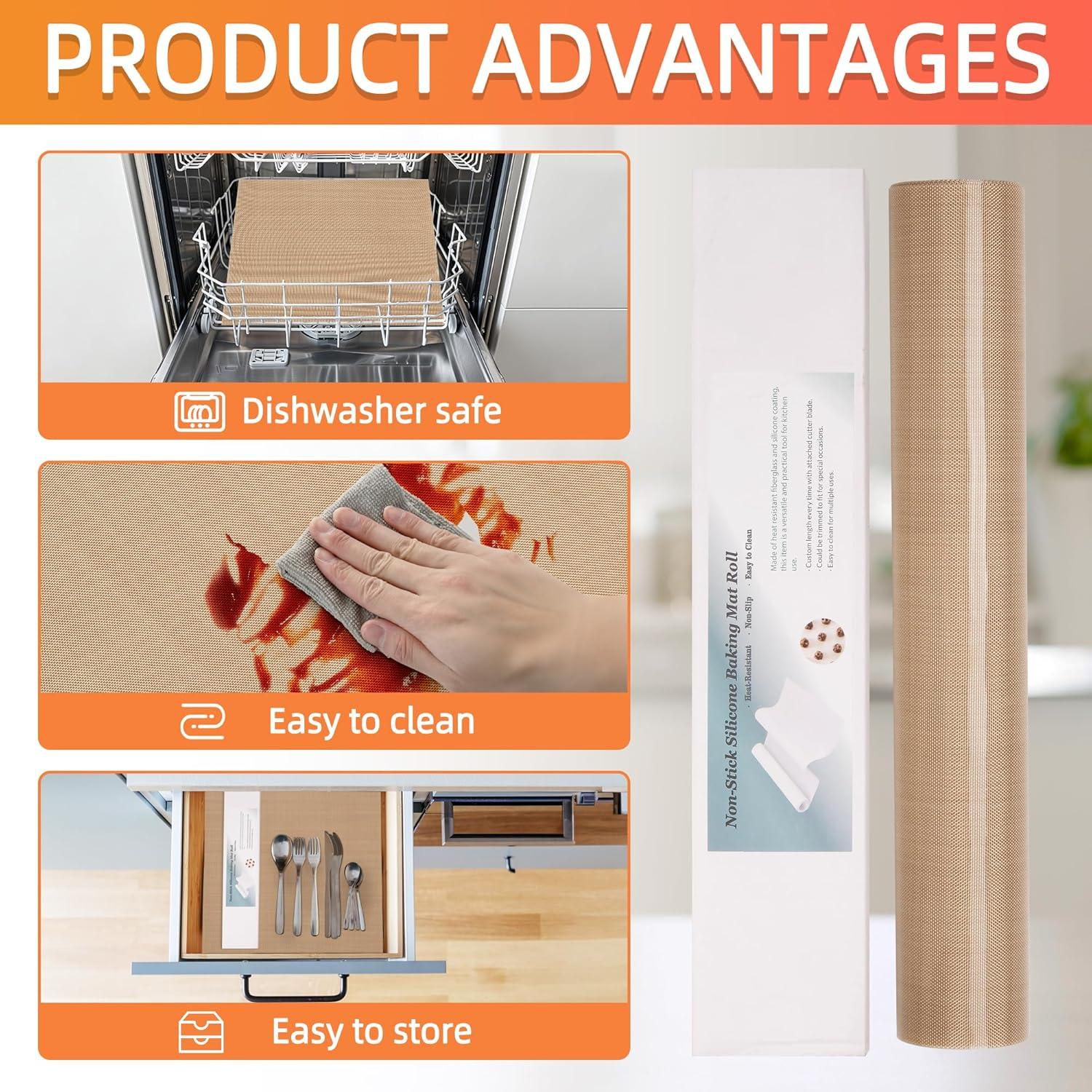 Alfombrilla de Silicona para Hornear 1st owned 30.48x182.88cm Beige
