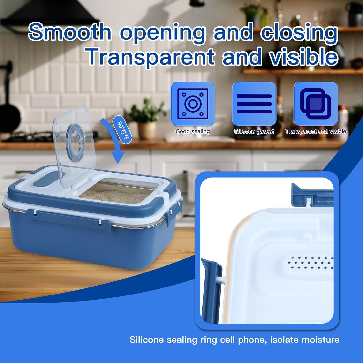 Contenedor de Almacenamiento Hermético PENCK 7.5L Acero Inoxidable Azul