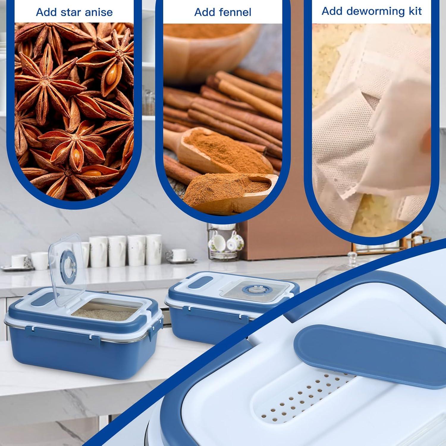 Contenedor de Almacenamiento Hermético PENCK 7.5L Acero Inoxidable Azul