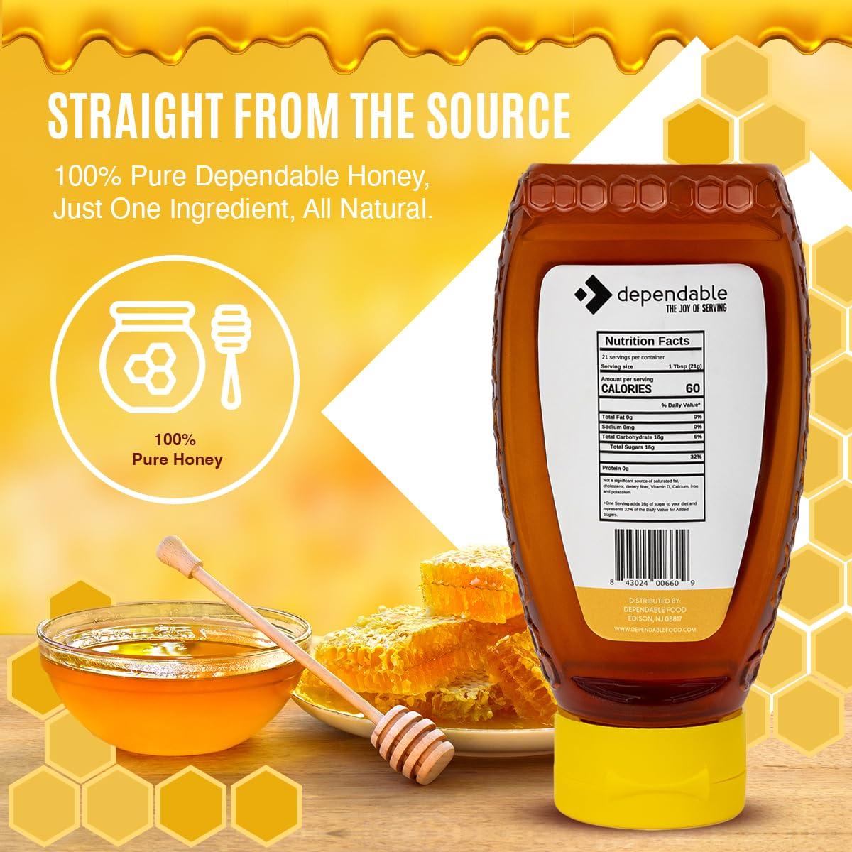 Miel Cruda 100% Pura Comida Confiable 450g de Flores Silvestres