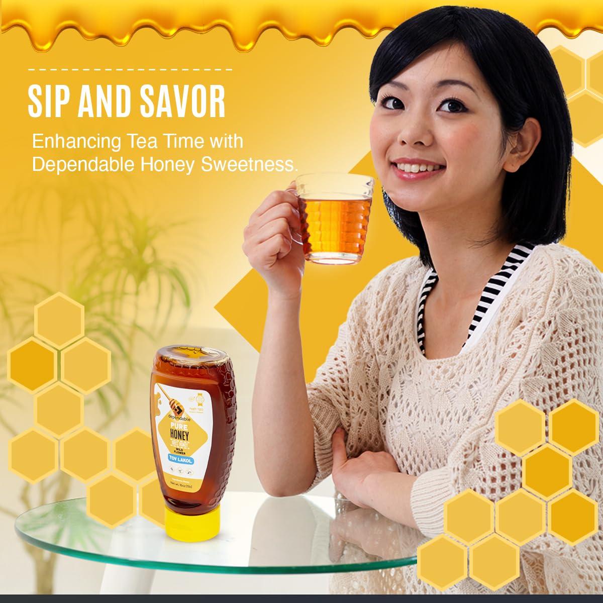 Miel Cruda 100% Pura Comida Confiable 450g de Flores Silvestres