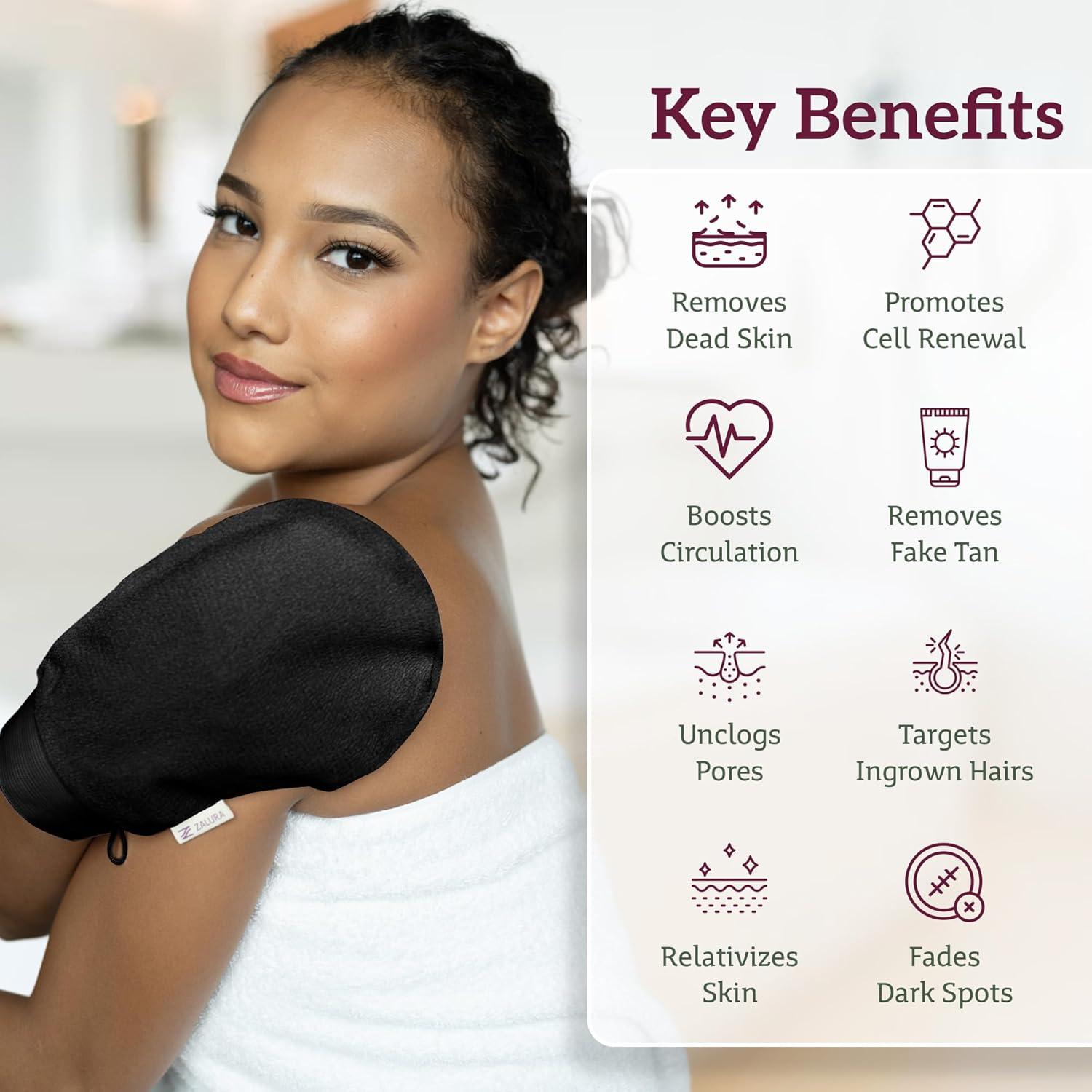 Guante Exfoliante Zalura 100% Viscosa - Exfoliación Suave