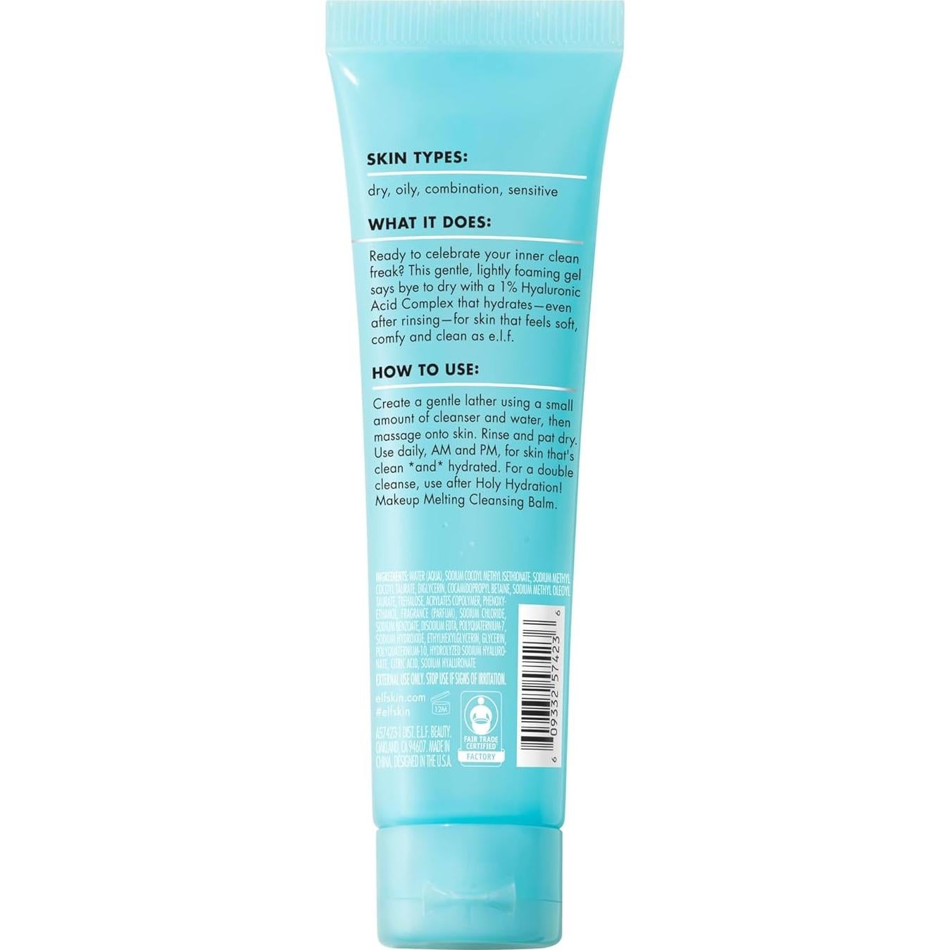 Limpiador Facial Diario e.l.f. SKIN Holy Hydration 29.57 ml