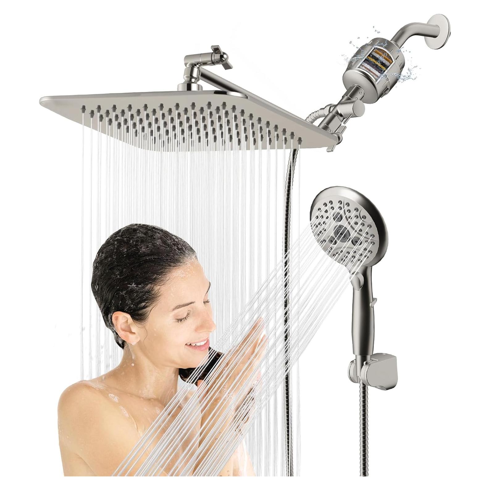 Cabezal de Ducha Filtrado VXV 10'' con Manguera 180 cm y 6 Modos