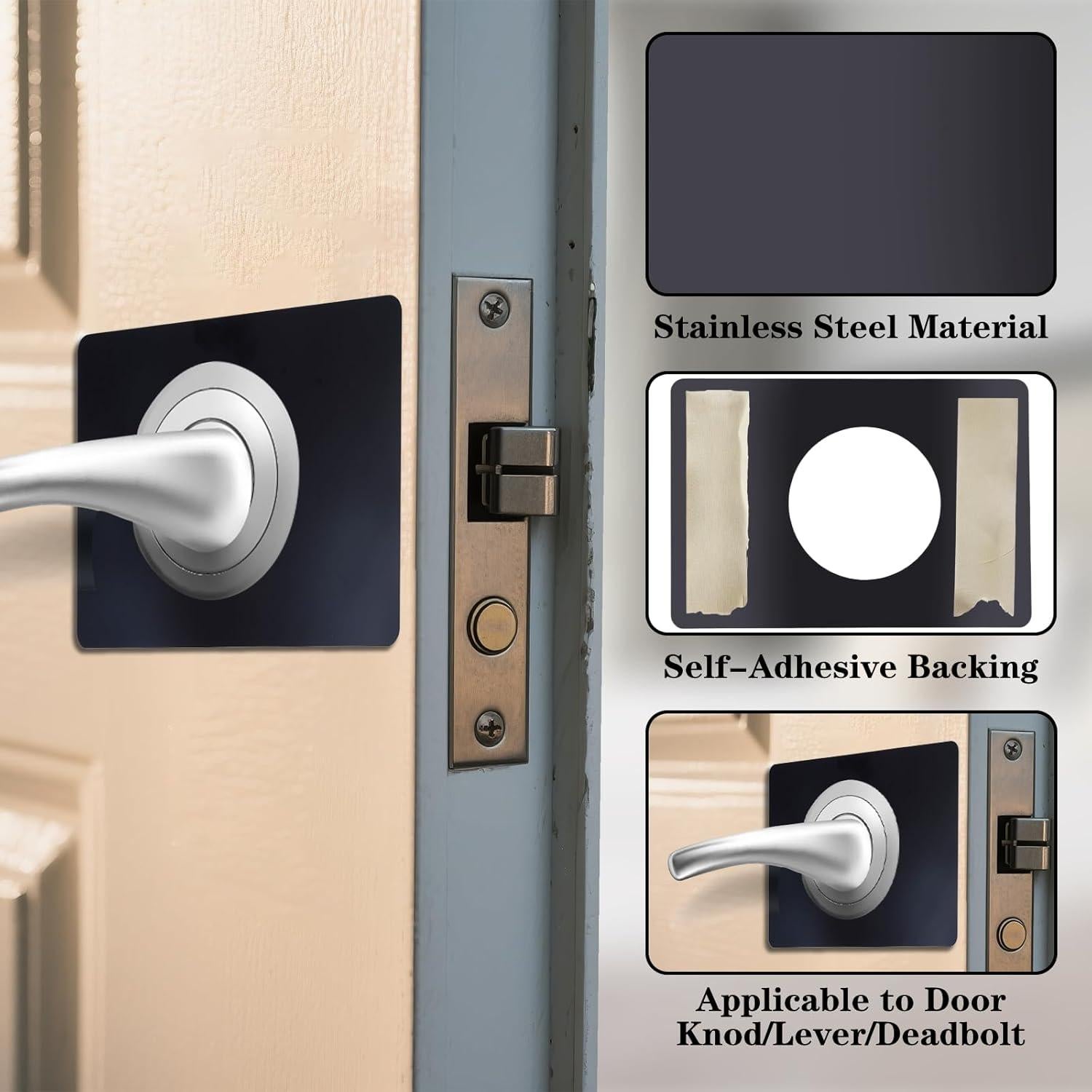 Placas de Refuerzo de Cerradura de Acero Inoxidable 4PCS