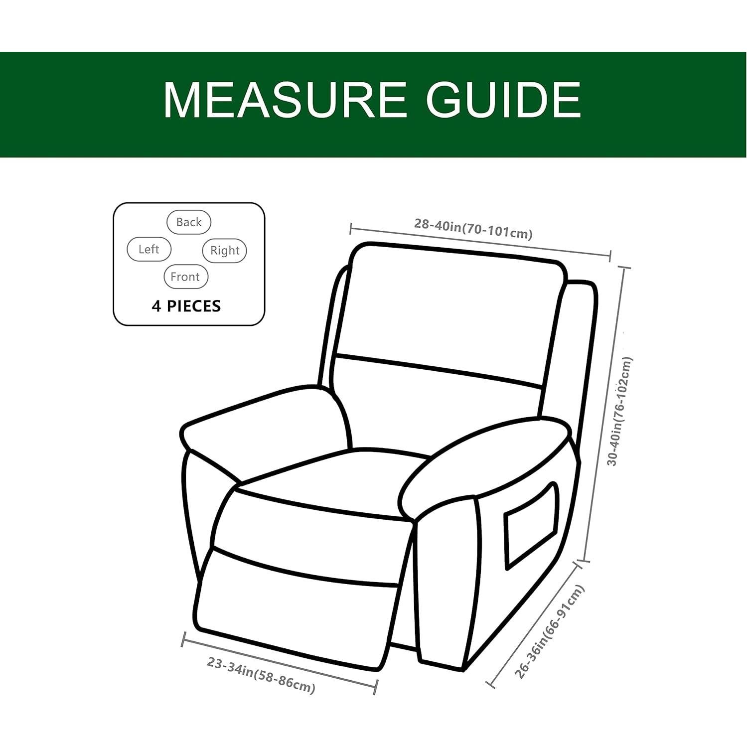 Funda Reclinable 1 Plaza CRFATOP 4 Piezas Floral Antideslizante