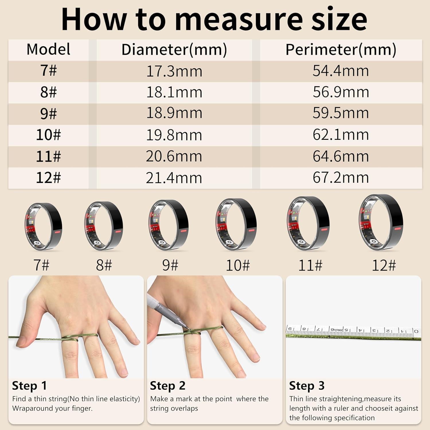 Anillo Inteligente GloworPath H09 Fitness y Salud Negro 7