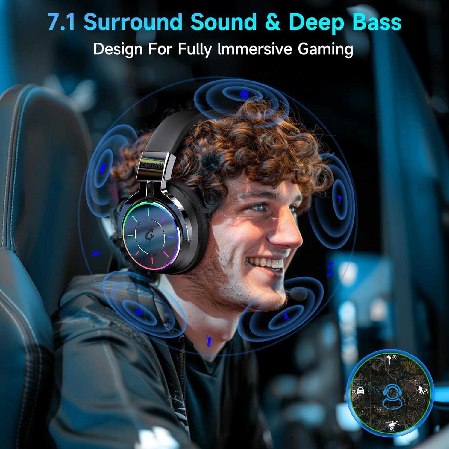 Auriculares Inalámbricos COOLV Spark04 7.1 RGB 60H PC PS5 PS4