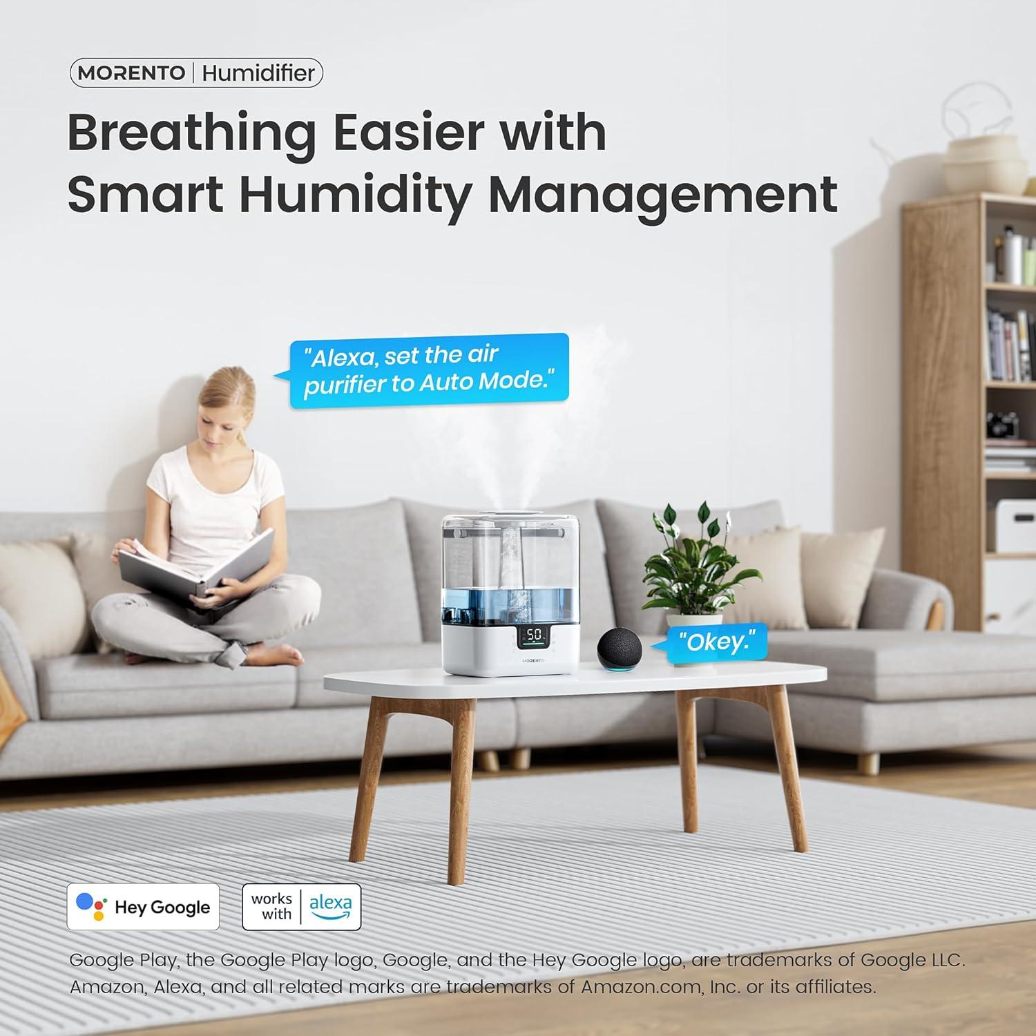 Humidificador Inteligente MERONTE 6L con Control APP y Luz Nocturna