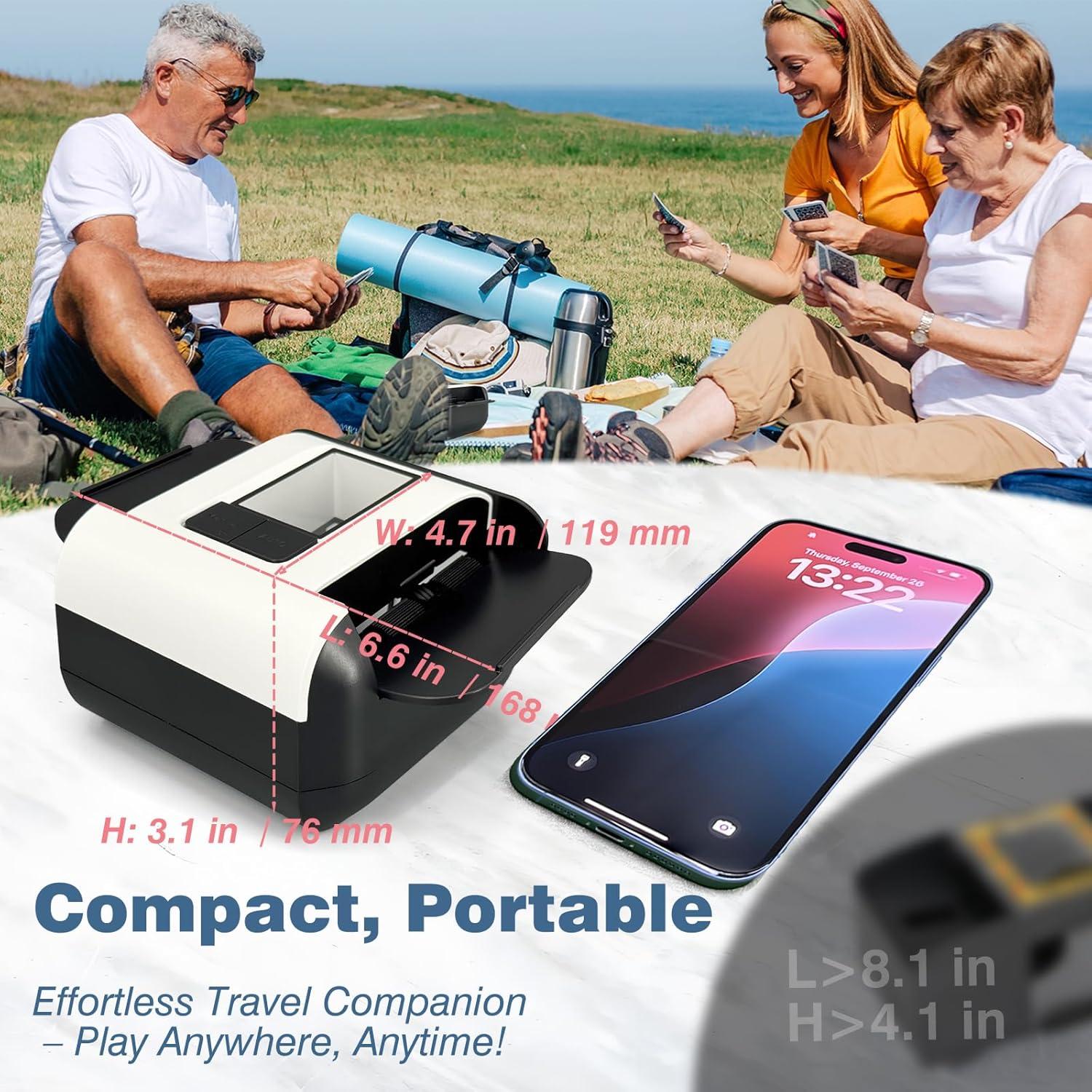 Barajador Automático LuxeVoy Negro, 1-2 Barajas, Silencioso