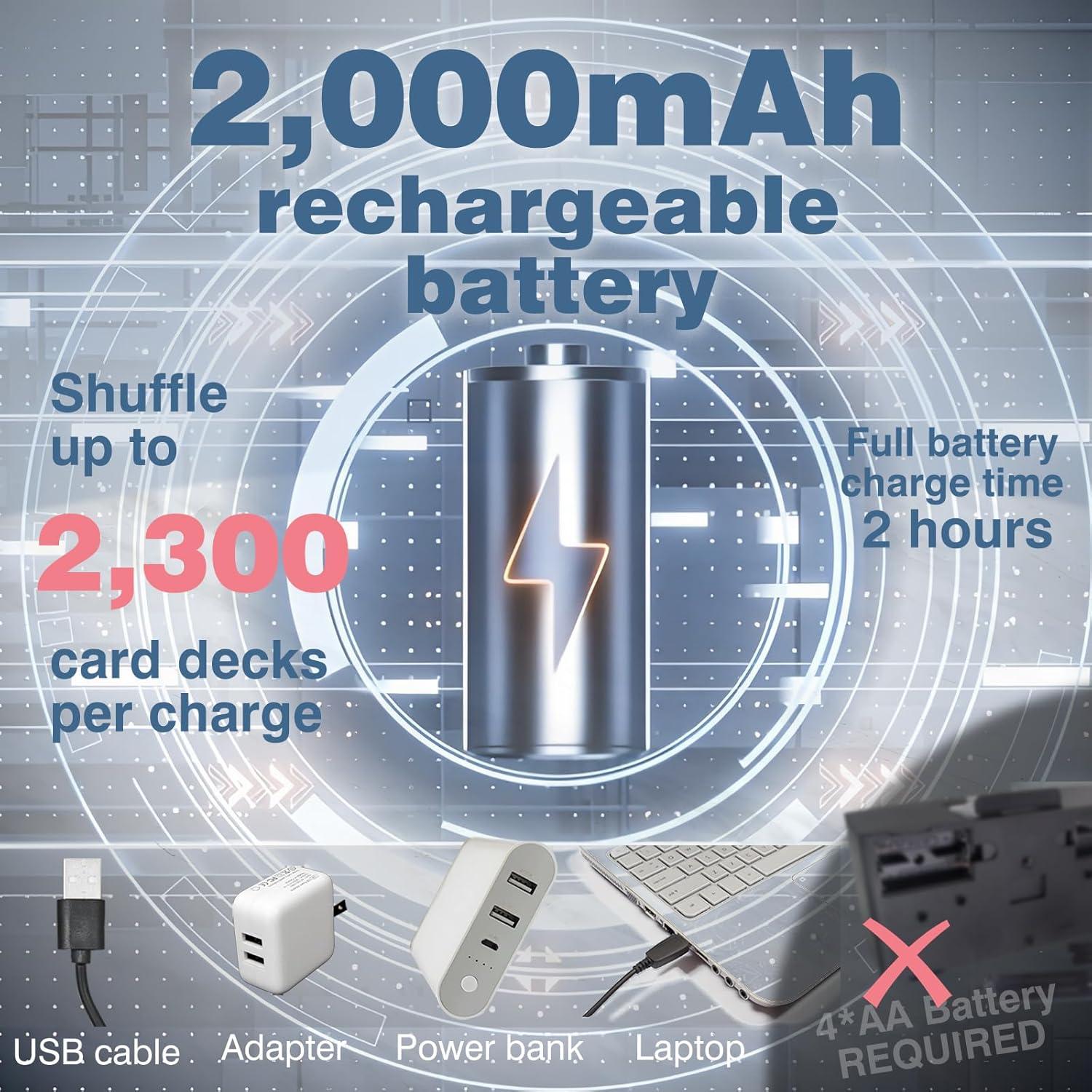 Barajador Automático LuxeVoy Negro, 1-2 Barajas, Silencioso