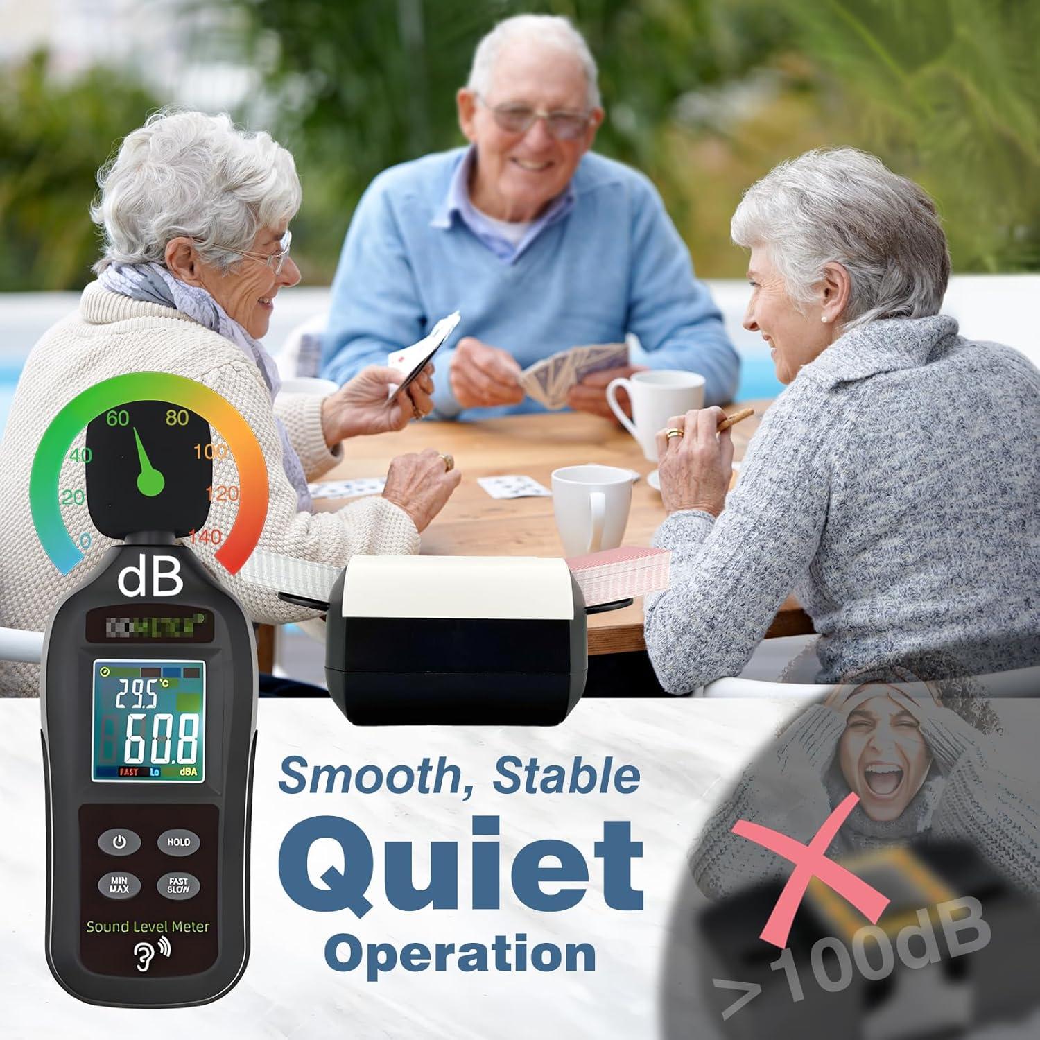 Barajador Automático LuxeVoy Negro, 1-2 Barajas, Silencioso